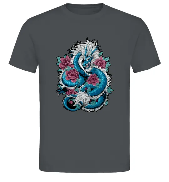 Мужская футболка Дракон квіти Графит фото
