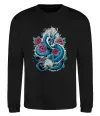 Свитшот Дракон квіти Черный фото
