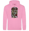 Женская толстовка (худи) Дракон катана Розовый фото