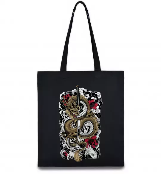 Эко-сумка Дракон катана Черный фото