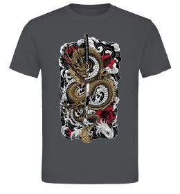 Мужская футболка Дракон катана