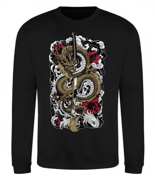 Свитшот Дракон катана Черный фото