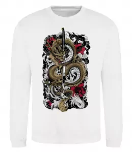 Свитшот Дракон катана Белый фото