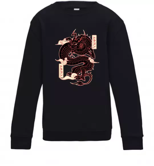 Детский Свитшот Ієрогліф дракон Черный фото