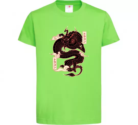 Детская футболка Ієрогліф дракон Лаймовый фото