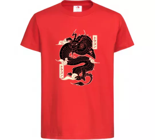 Детская футболка Ієрогліф дракон Красный фото