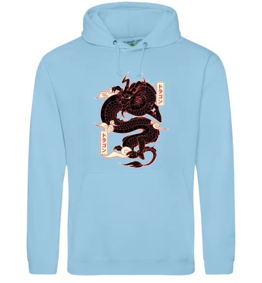 Жіноча толстовка (худі) Ієрогліф дракон Блакитний фото