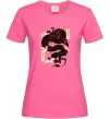 Жіноча футболка Ієрогліф дракон Яскраво-рожевий фото