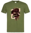 Мужская футболка Ієрогліф дракон Оливковый фото