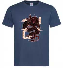 Мужская футболка Ієрогліф дракон Темно-синий фото