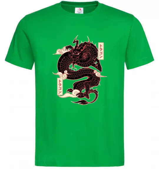 Мужская футболка Ієрогліф дракон Зеленый фото