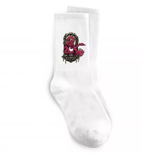 Носки Дракон арка Белый фото