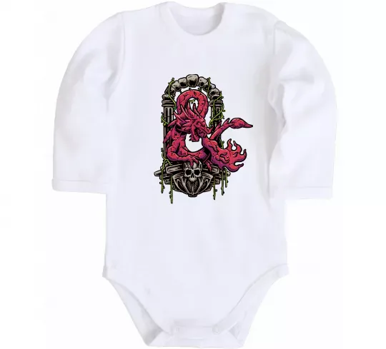 Дитячий бодік Дракон арка Білий фото