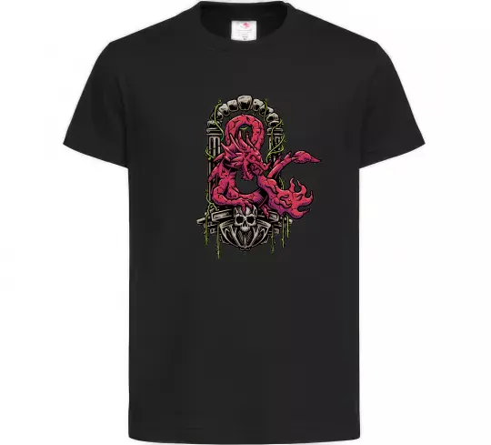 Детская футболка Дракон арка Черный фото