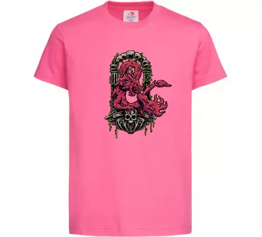 Детская футболка Дракон арка Ярко-розовый фото