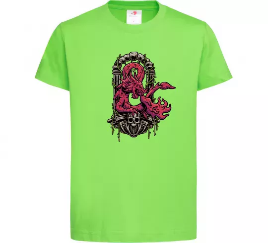 Детская футболка Дракон арка Лаймовый фото