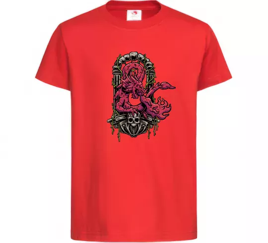 Детская футболка Дракон арка Красный фото