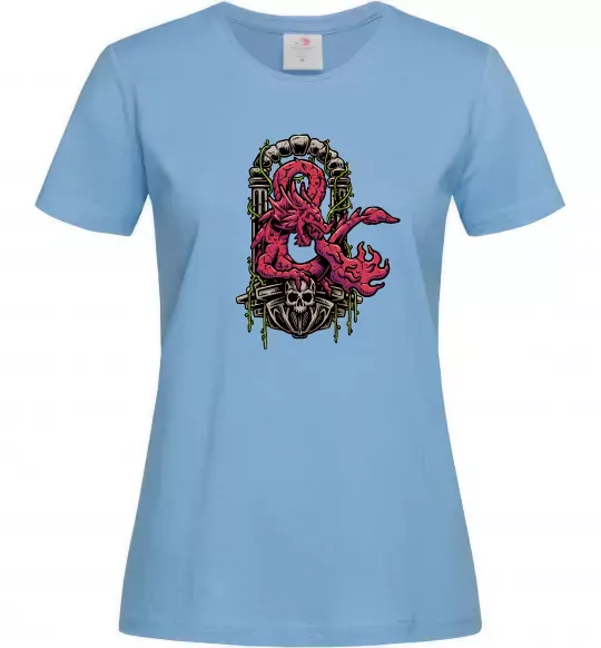 Женская футболка Дракон арка Голубой фото