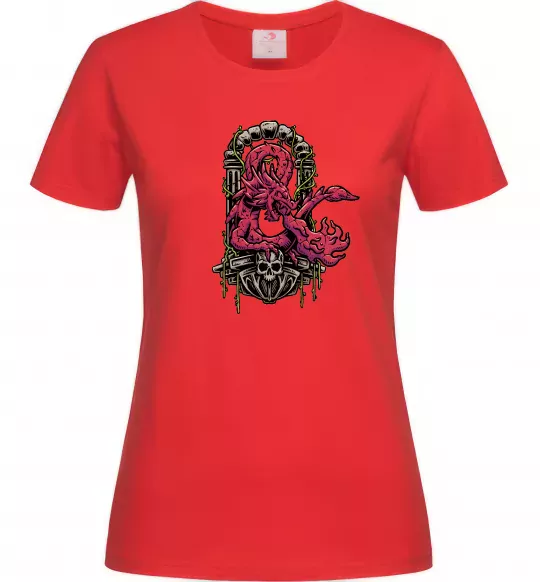 Женская футболка Дракон арка Красный фото