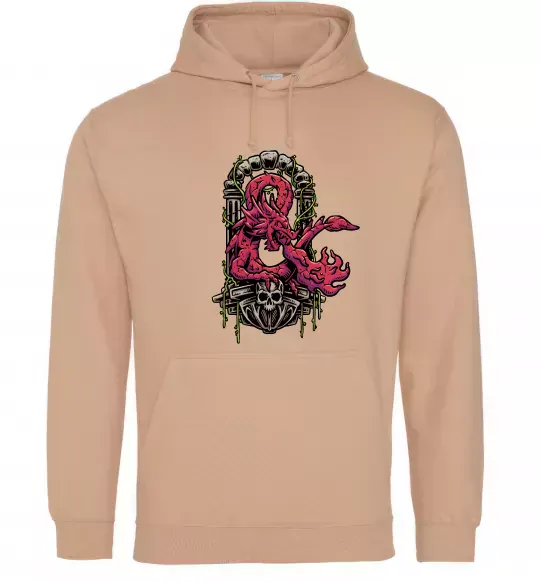 Мужская толстовка (худи) Дракон арка Песочный фото