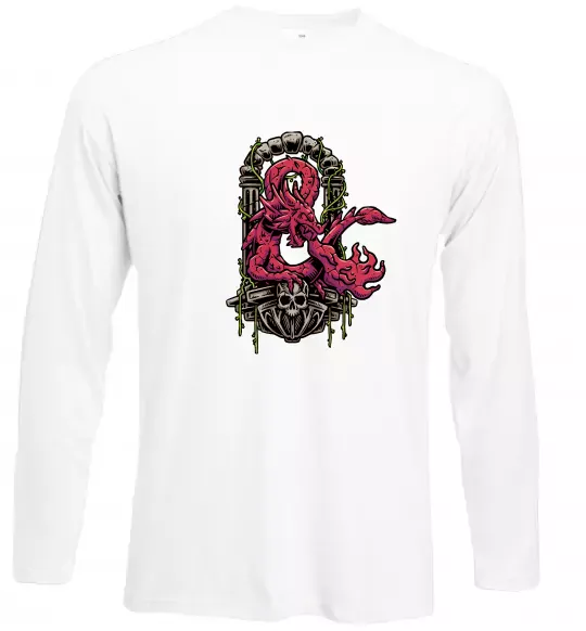 Лонгслив Дракон арка Белый фото