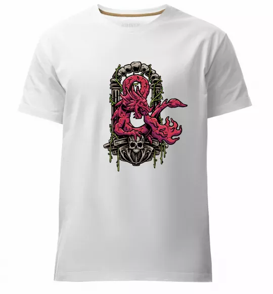 Чоловіча преміум футболка Дракон арка Білий фото