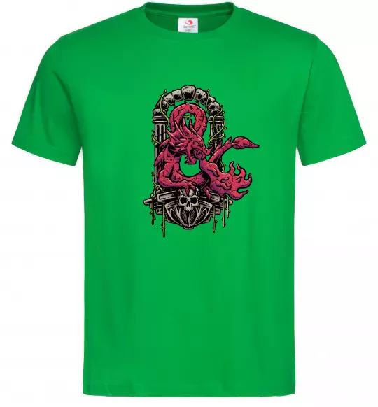 Мужская футболка Дракон арка Зеленый фото