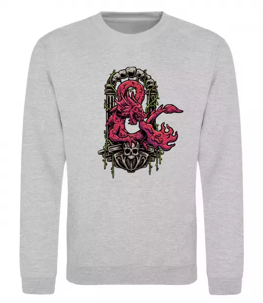 Свитшот Дракон арка Серый меланж фото