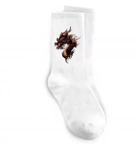 Шкарпетки Голова дракон Білий фото