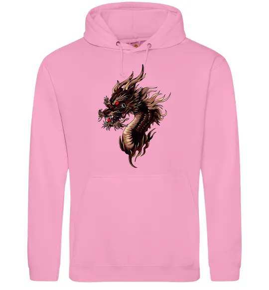 Мужская толстовка (худи) Голова дракон Розовый фото