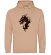 Мужская толстовка (худи) Голова дракон Песочный фото