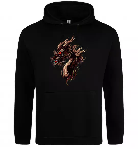 Жіноча толстовка (худі) Голова дракон Чорний фото