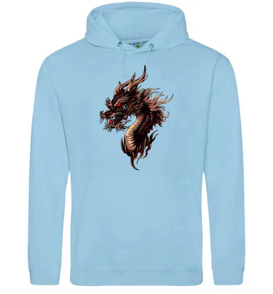 Жіноча толстовка (худі) Голова дракон Блакитний фото