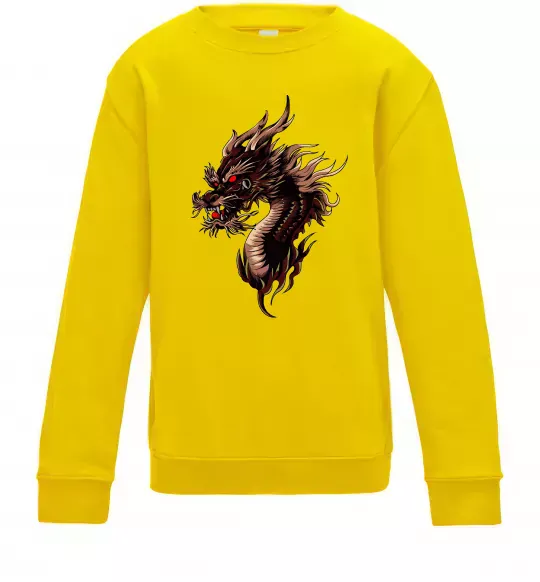 Детский Свитшот Голова дракон Солнечно желтый фото