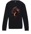 Детский Свитшот Голова дракон Черный фото