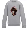 Детский Свитшот Голова дракон Серый меланж фото