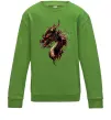 Детский Свитшот Голова дракон Лаймовый фото