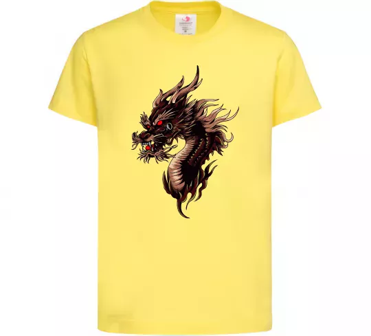 Детская футболка Голова дракон Лимонный фото