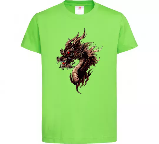 Детская футболка Голова дракон Лаймовый фото