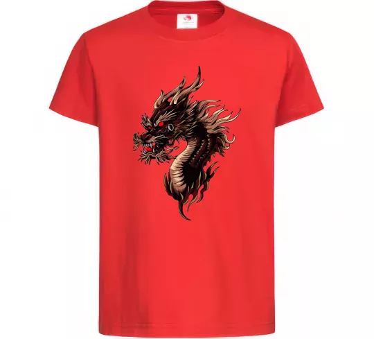 Детская футболка Голова дракон Красный фото