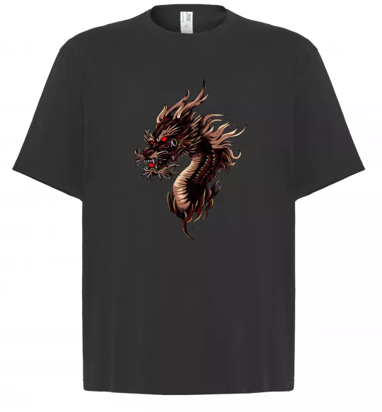 Футболка Оверсайз Голова дракон Черный фото