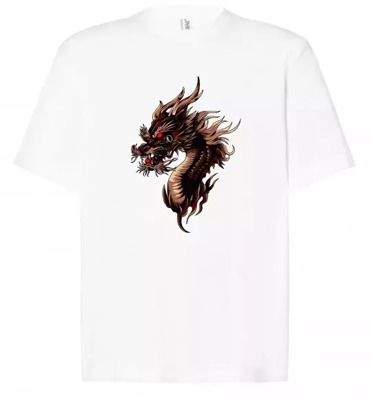 Футболка Оверсайз Голова дракон Белый фото