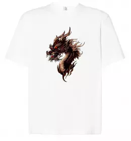 Футболка Оверсайз Голова дракон Белый фото