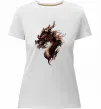 Жіноча преміум футболка Голова дракон Білий фото