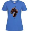 Женская футболка Голова дракон Ярко-синий фото