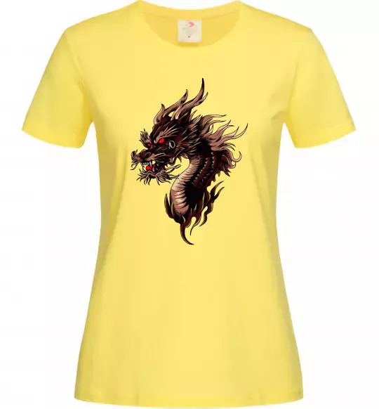 Женская футболка Голова дракон Лимонный фото