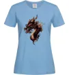 Женская футболка Голова дракон Голубой фото