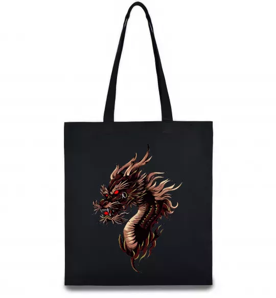 Эко-сумка Голова дракон Черный фото