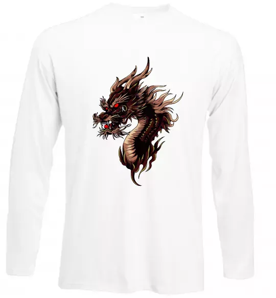 Лонгслив Голова дракон Белый фото