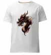 Мужская премиум футболка Голова дракон Белый фото